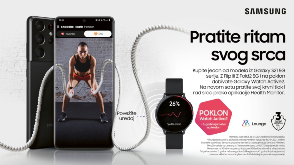 Samsung - pratite ritam svoj srca - poklon Watch Active 2