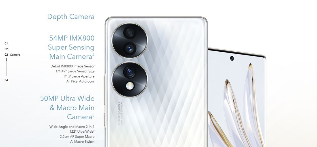 Honor 70 - kamera Honor 70 - kamera