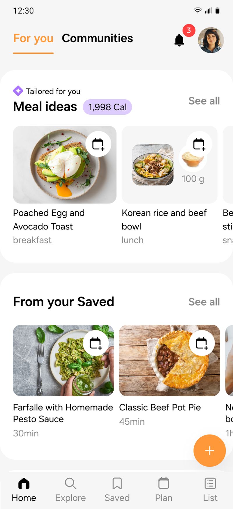 Referentna slika funkcije “Tailored for You” unutar Samsung Food aplikacije