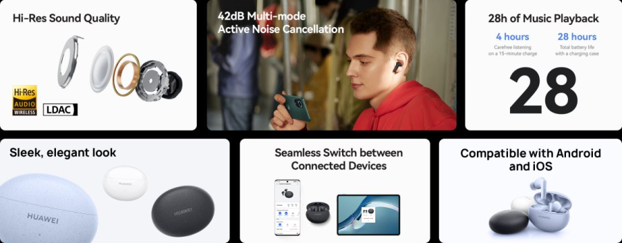 Huawei FreeBuds 5i - Audio visoke rezolucije za iznimno iskustvo slu&scaron;anja